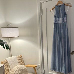 Azazie Loretta Dusty Blue Size 0